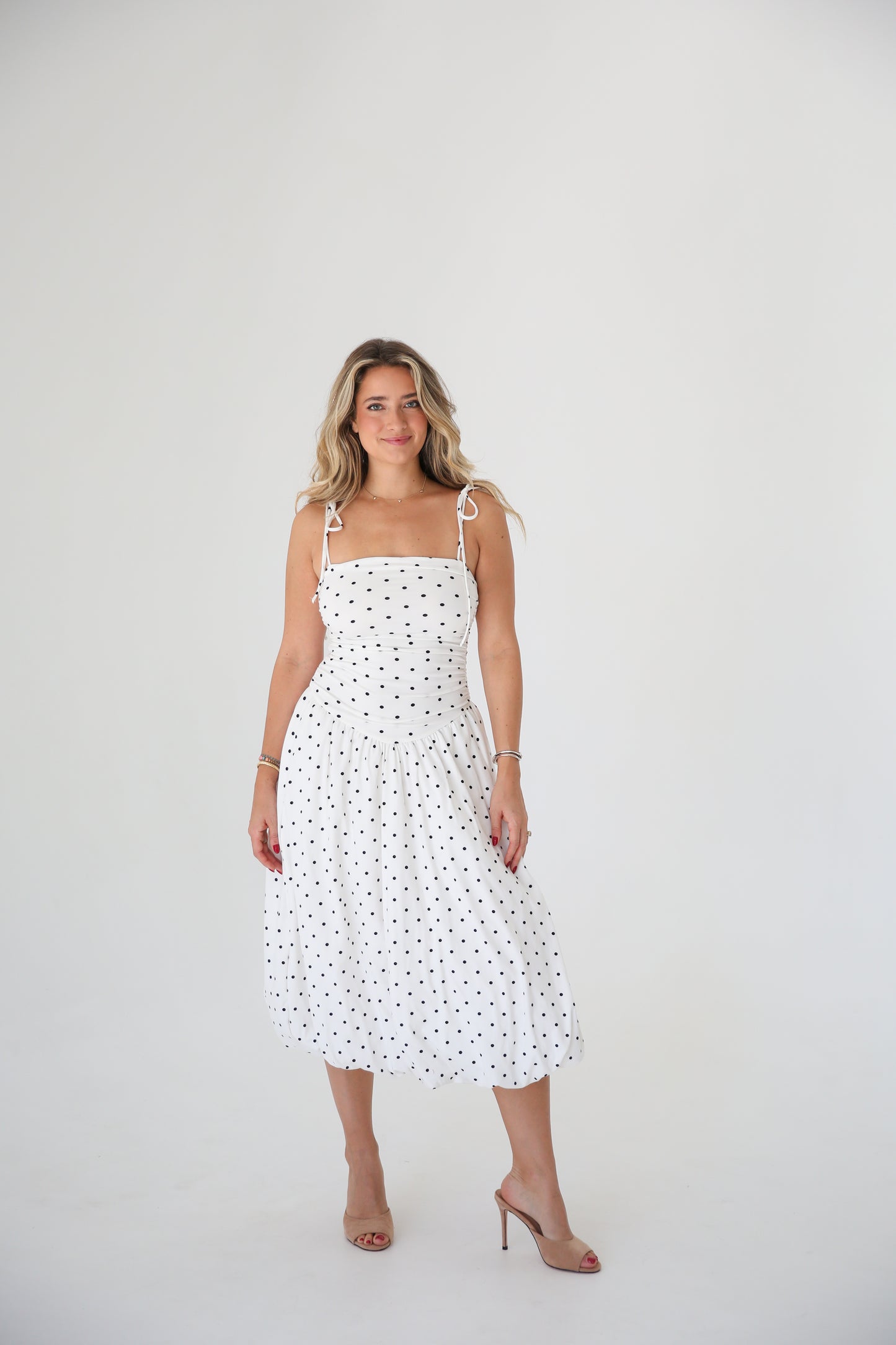 Ruched Drop Waist Dress