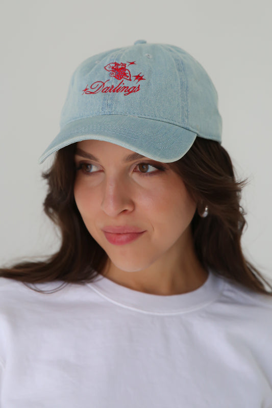Strawberry Embroider Denim Hat