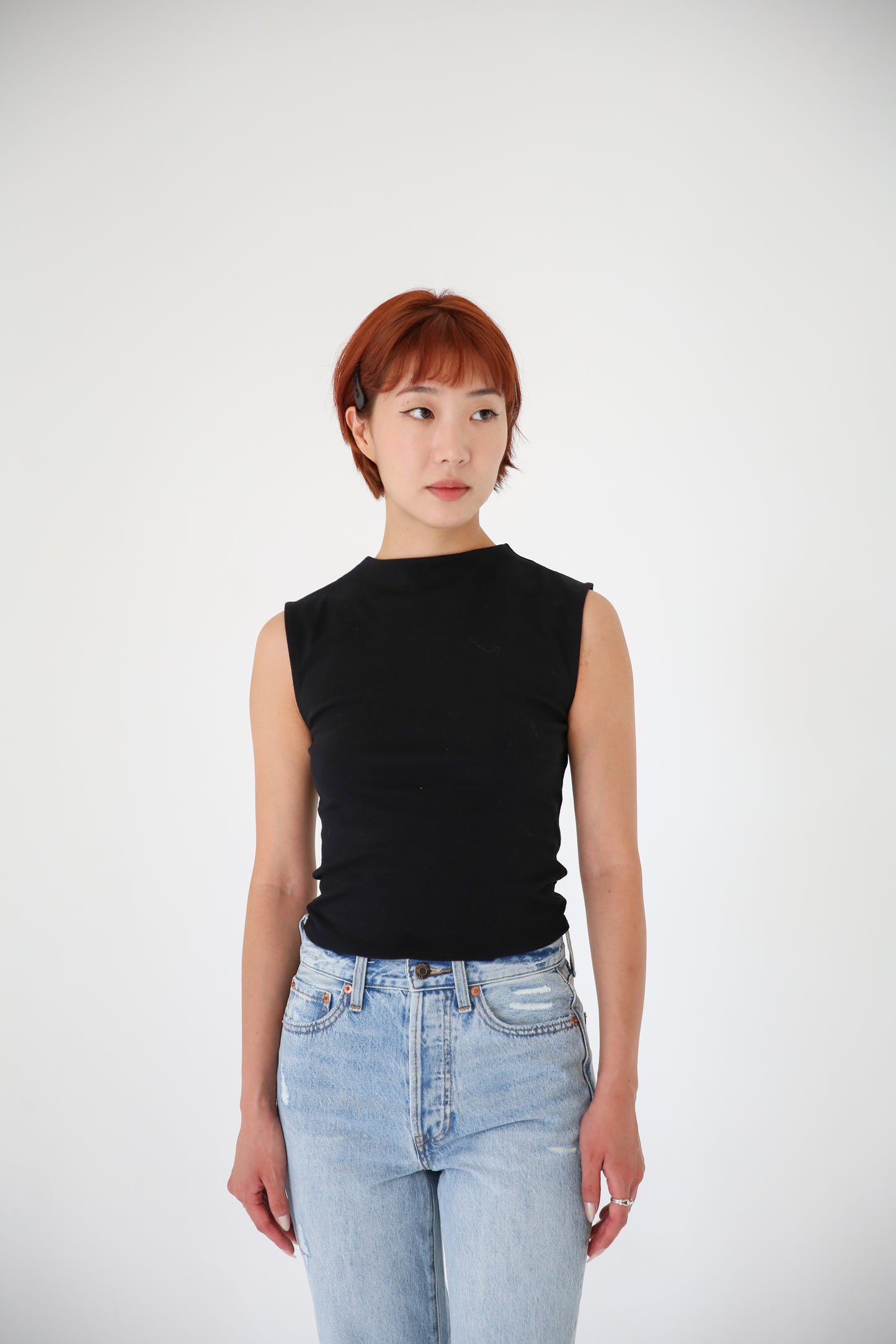 Mock Neck Cropped Knit