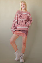 Oversized Western Knit Sweater