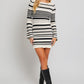 Boat Neck Bell Sweater Dress