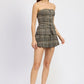 Pleated Plaid Mini Skirt