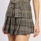 Pleated Plaid Mini Skirt