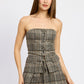 Pleated Plaid Mini Skirt