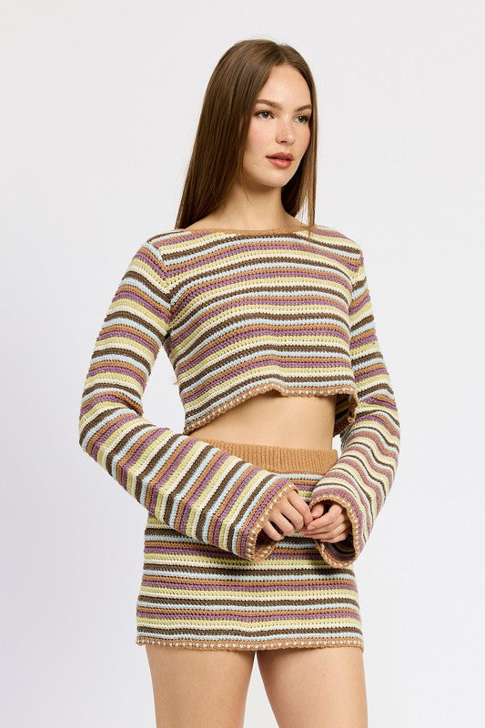 Crochet Top With Bell Sleeves