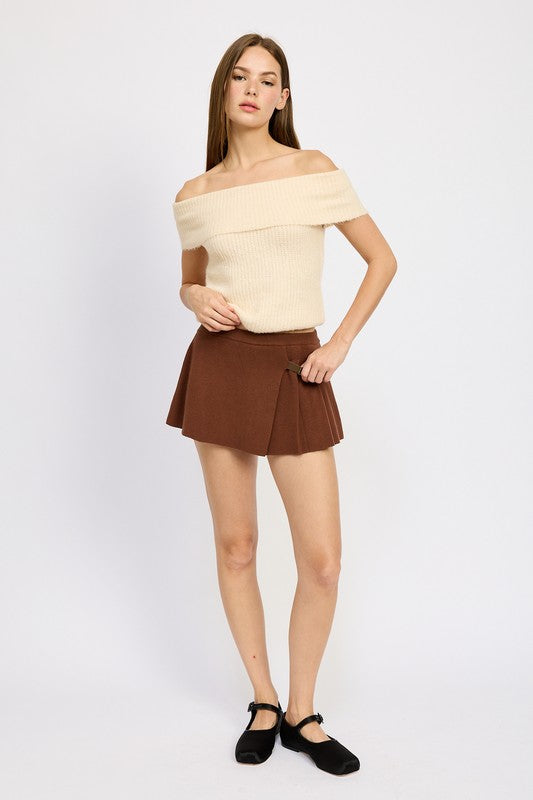 Pleated Mini Skort