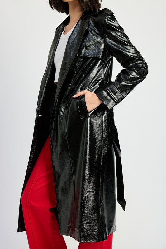 Vegan Leather Trench