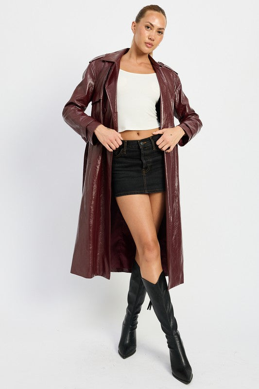 Vegan Leather Trench