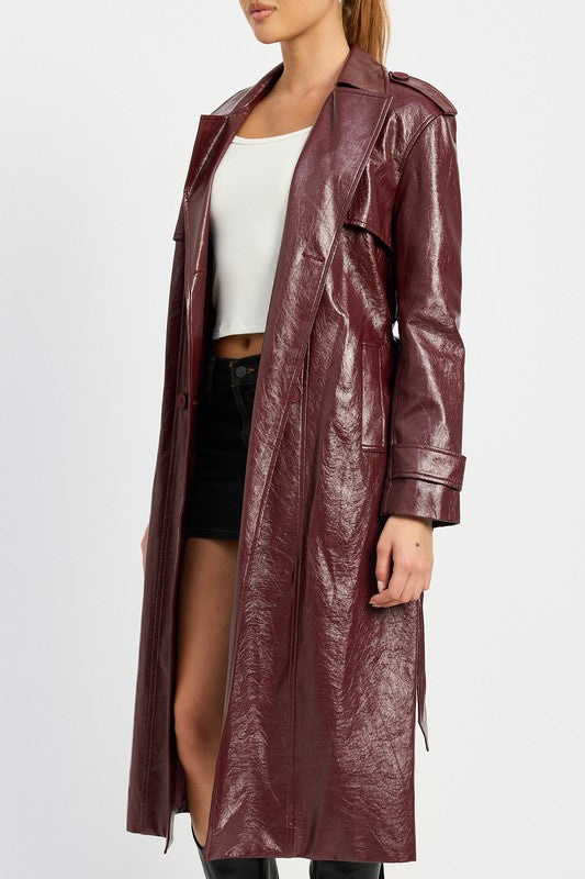 Vegan Leather Trench