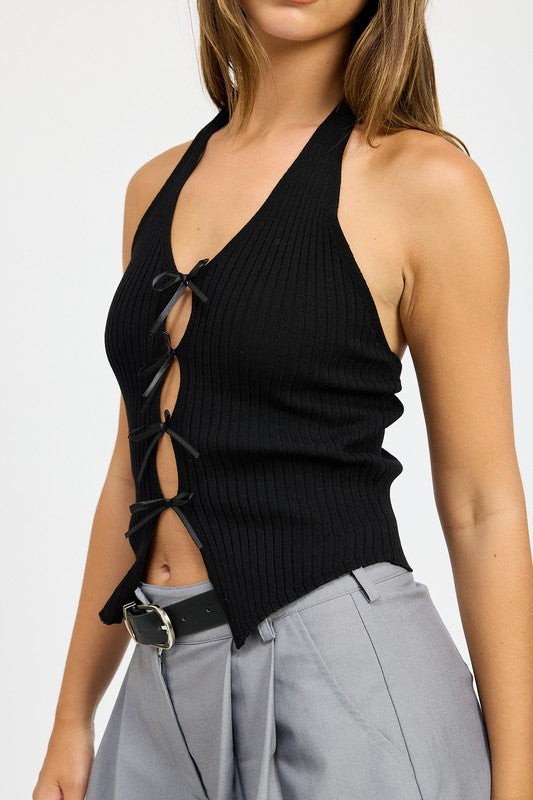 Bow Halter Neck Top