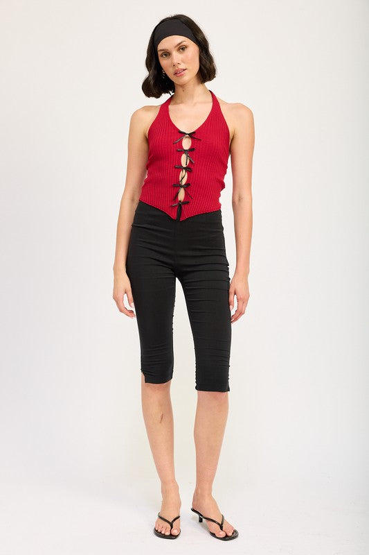 Bow Halter Neck Top