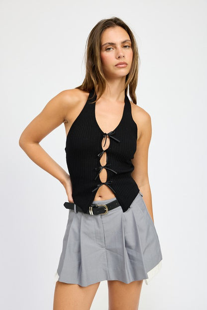 Bow Halter Neck Top