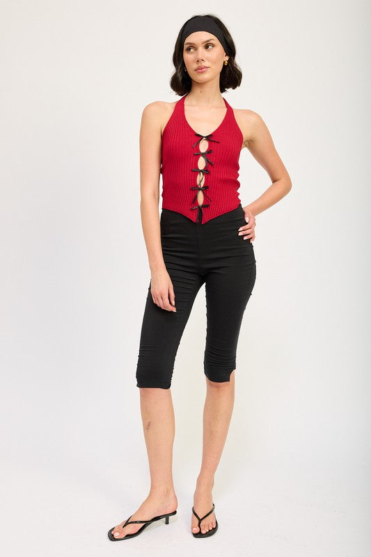 Bow Halter Neck Top