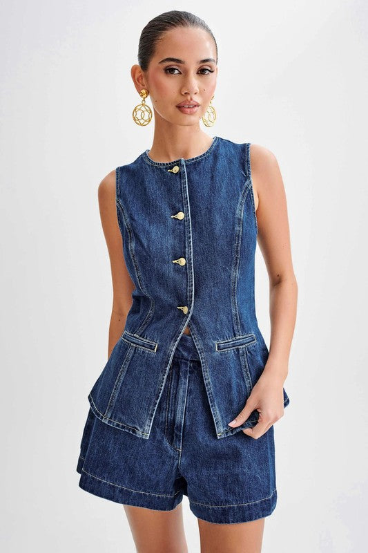 Denim Two Piece Set