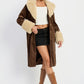 Faux Fur Trench Coat