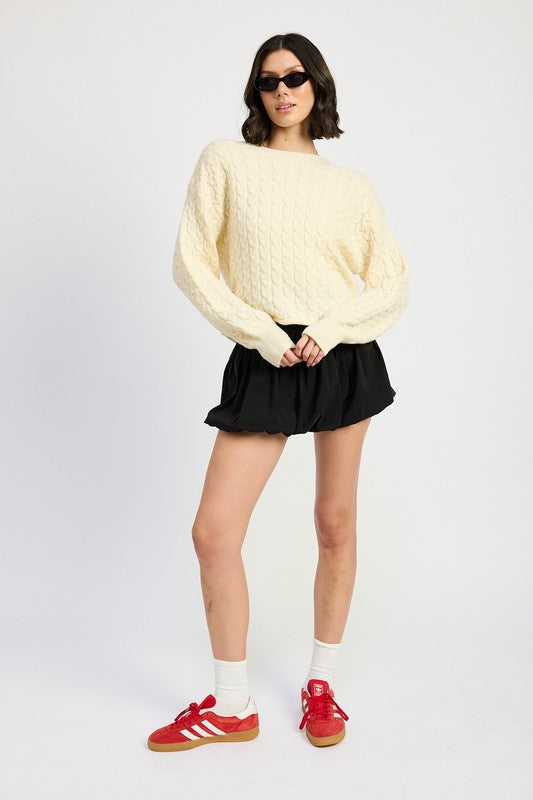 Cable Knit Crop Sweater