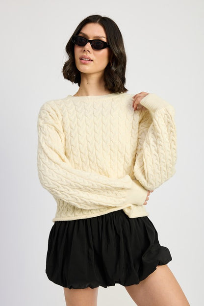 Cable Knit Crop Sweater