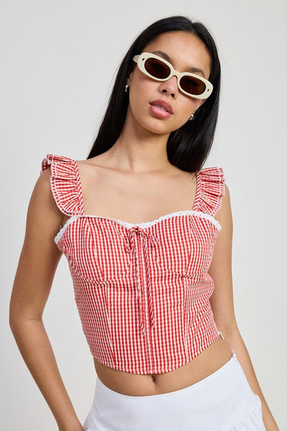 Gingham Corset Top