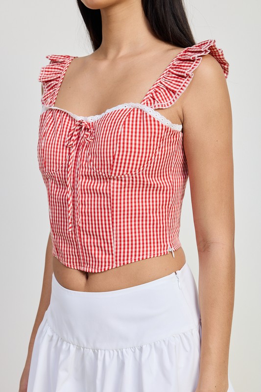 Gingham Corset Top