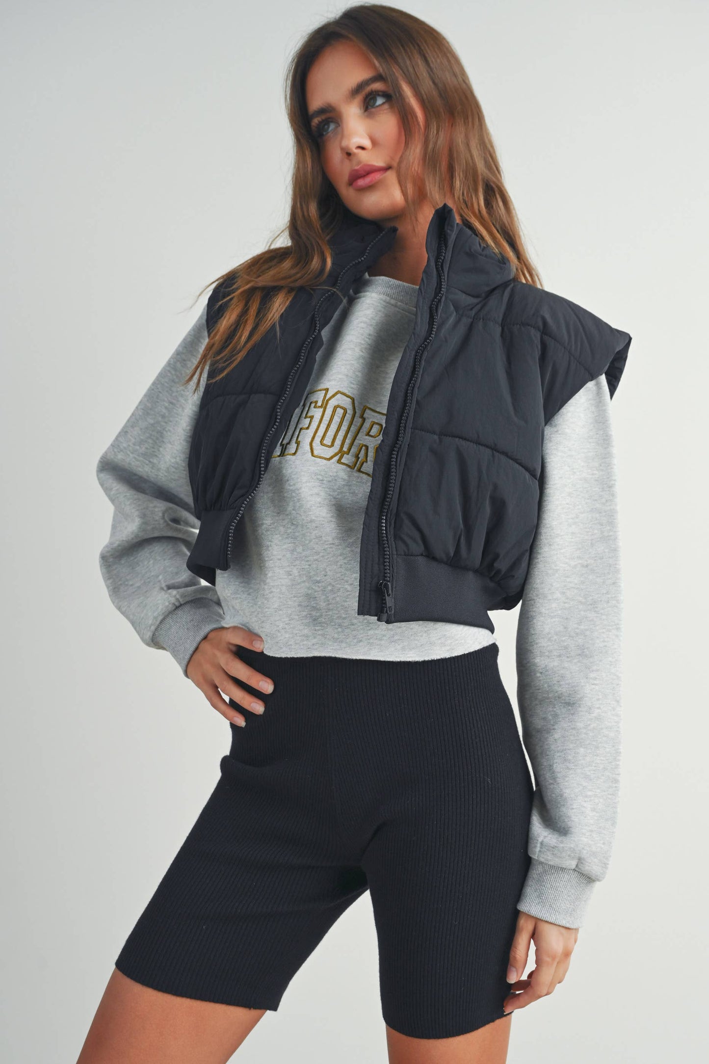 Crop Puffer Vest