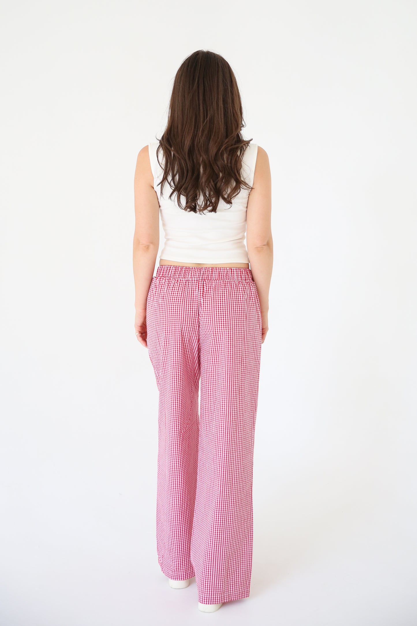 Gingham Wide Leg Pant