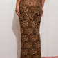 Leopard Mesh Maxi Skirt