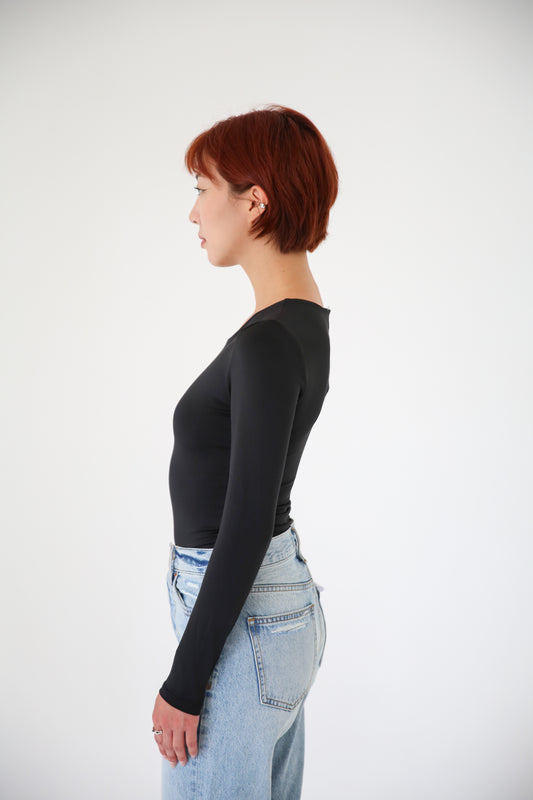 Round Neck Long Sleeve Bodysuit