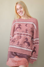 Oversized Western Knit Sweater
