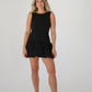 Boatneck Sleeveless Mini Dress