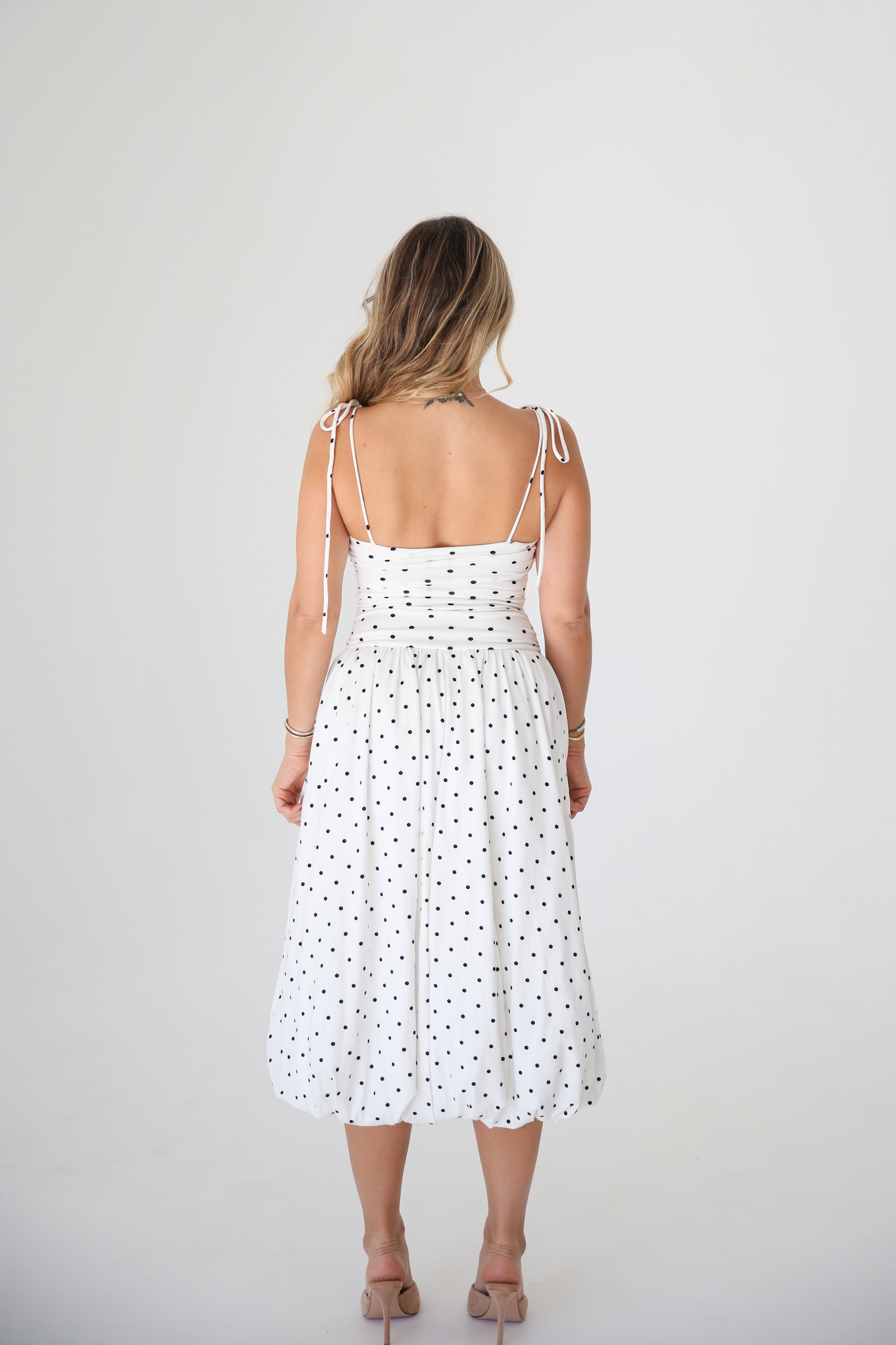 Ruched Drop Waist Dress