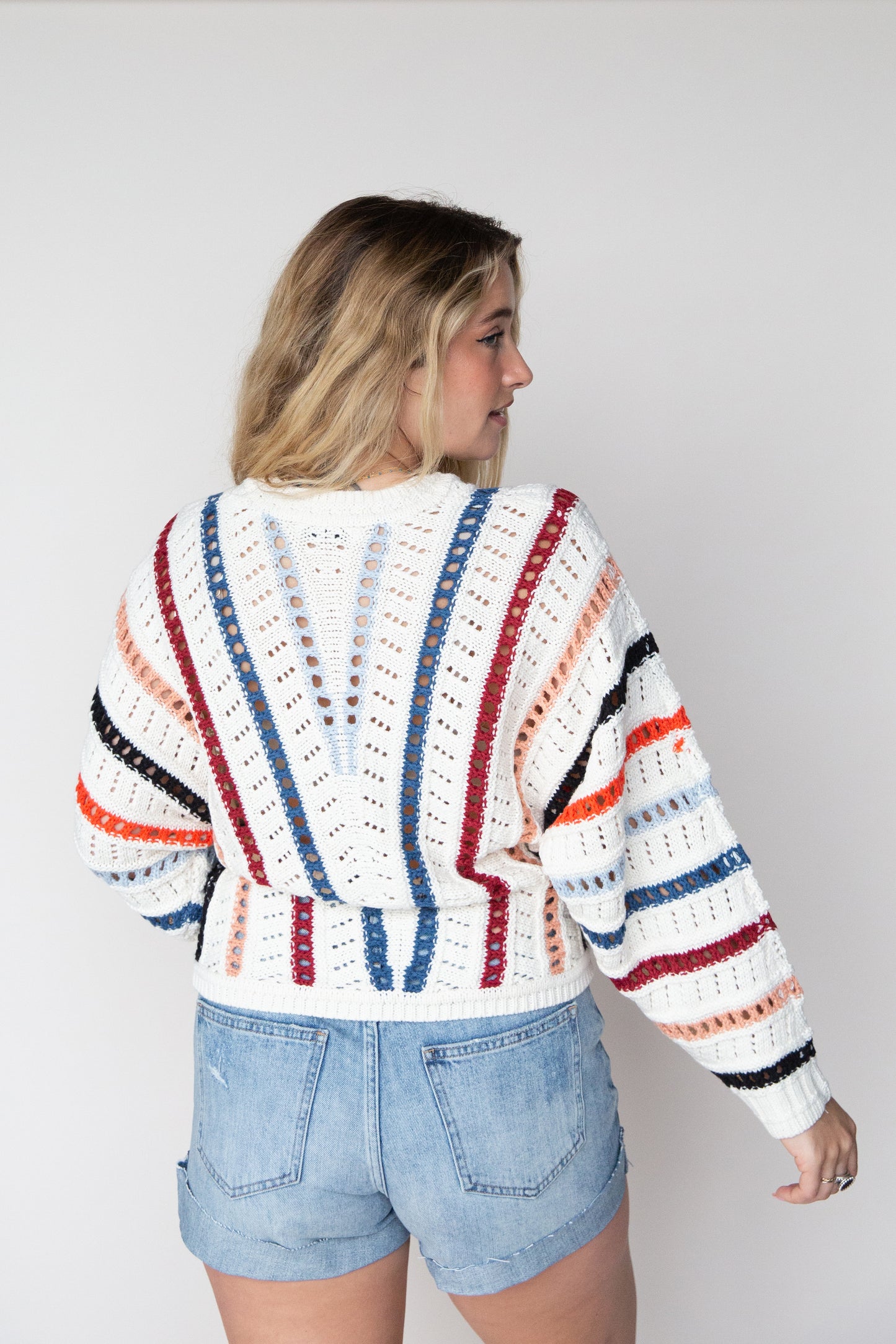 Openwork Crochet Sweater